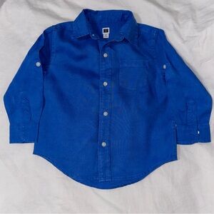 Janie and Jack ~ Boys Classic ~ Long Sleeve Blue Linen Shirt - Beach Photo Shirt
